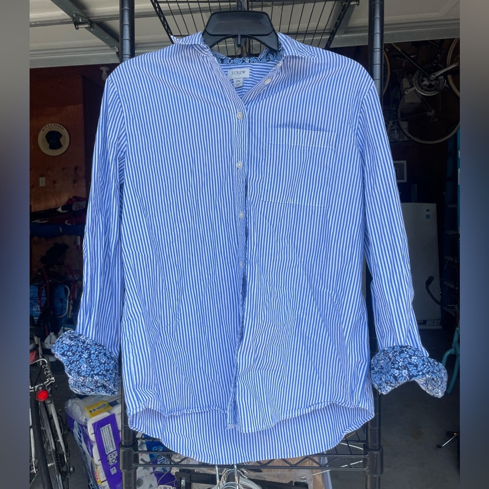 J. Crew Women’s Blue Striped Shirt